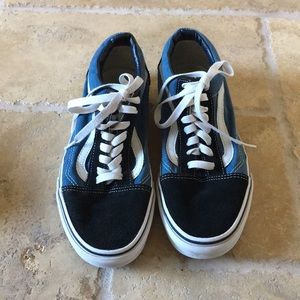 Blue and black Vans